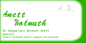 anett wolmuth business card